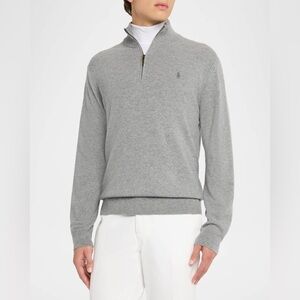 Polo RL Gray Luxury Blend Soft Knit 1/4 Zip Pullover XL